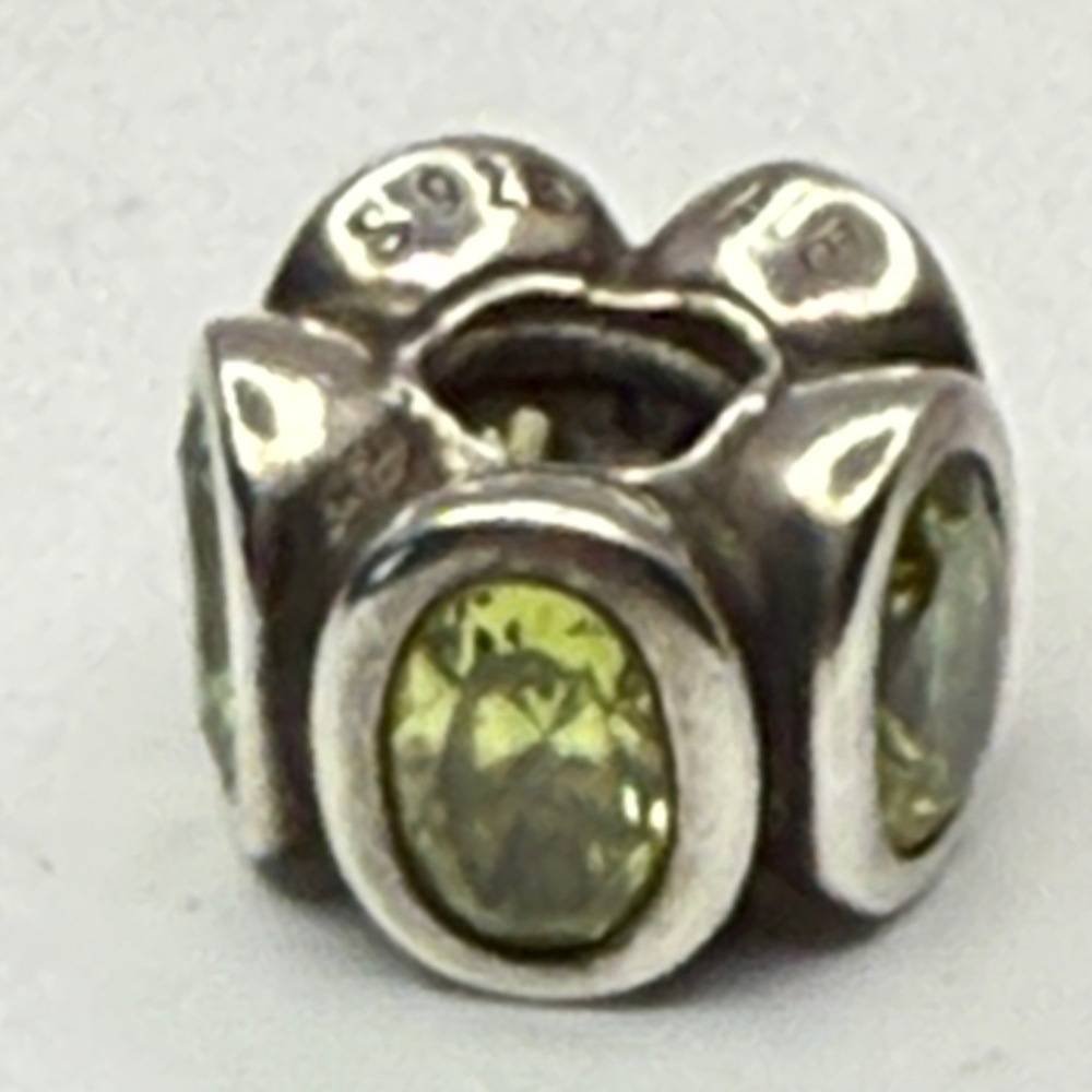Authentic Pandora Olive Green Oval Lights Charm S925 ALE- Retired